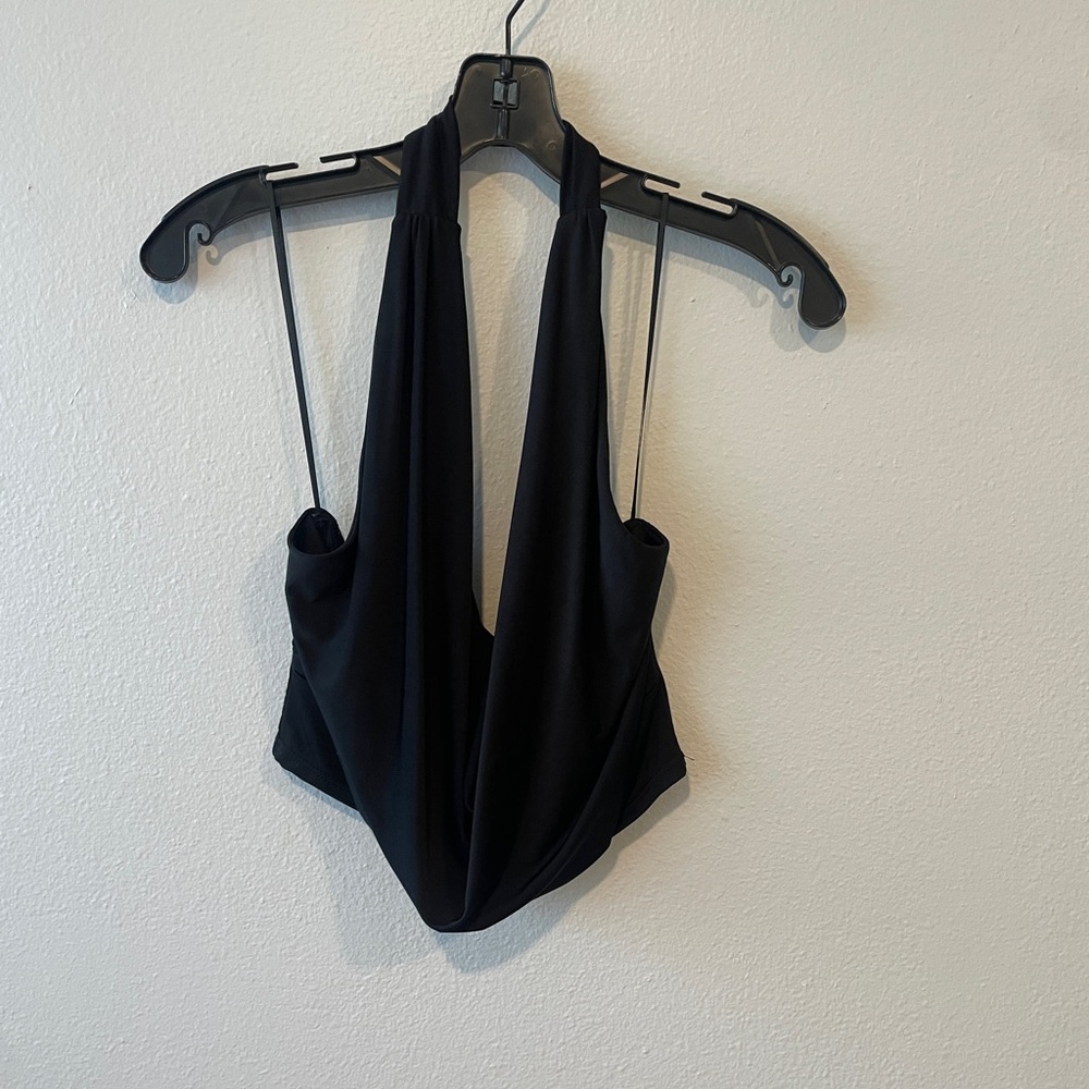 Elegant Black Halter Top